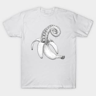 Octopus banana black & white T-Shirt